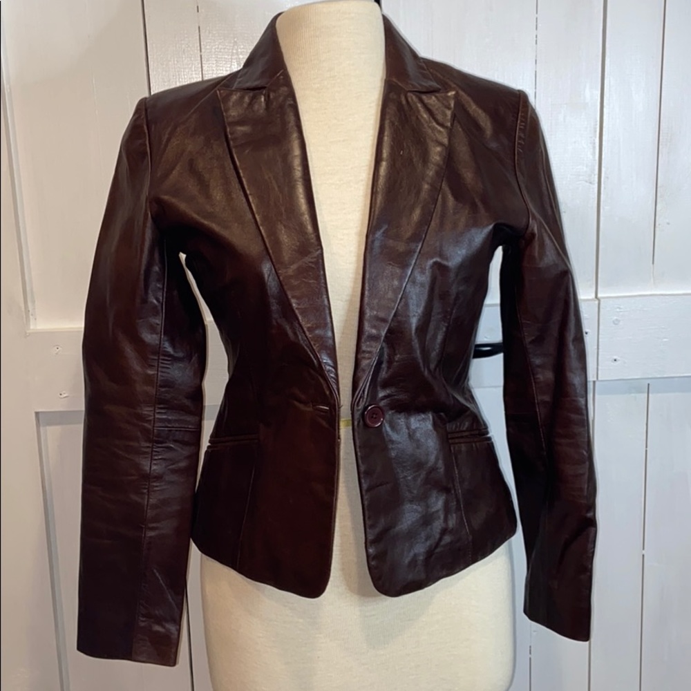 Vintage Hugo Buscati Brown Leather Jacket